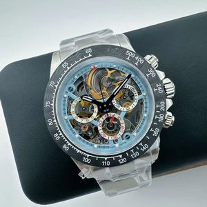 Reloj mecánico hueco de fibra de carbono de alta calidad, reloj de pulsera impermeable para hombre, lujoso y moderno, con movimiento mecánico OEM - Product Image 1