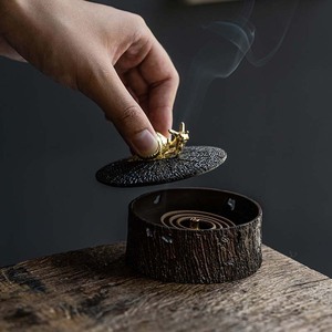 Brûleur d'encens en forme d'escargot, petit décor d'aromathérapie en céramique pour la maison, la salle de thé, style Zen - Product Image 5