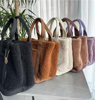 Sacs fourre-tout en fausse fourrure femmes sacs à main de créateur de luxe sacs à main paillettes petite épaule déjeuner fermeture éclair toile Bento sac fourre-tout en peluche