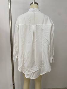 2025 alla moda camicie bianche oversize a manica lunga Design asimmetrico da <span class=keywords><strong>donna</strong></span> abiti autunnali camicie lunghe Poncho top alla moda - Product Image 6