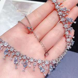 Collar con Colgante de Aguamarina de Plata de Ley S925 <span class=keywords><strong>Vintage</strong></span>, Joyería de Piedras Preciosas Naturales para Mujer - Product Image 2