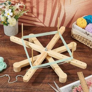 Wooden Yarn Frame Solid Wood <b>Desktop</b> <b>Standing</b> Yarn Organizer For Crochet Knitting Craft Making - Product Image 1