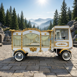 Fabricants de transport spécialisé pour funérailles vendent des limousines funéraires, des voitures funéraires électriques blanches rétro et des cercueils mobiles. - Product Image 1