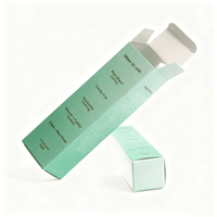 Boîte d'emballage cosmétique pliante en carton mat à quatre rabats avec impression intégrale sur les côtés pour l'emballage de tubes et de flacons de soins de la peau