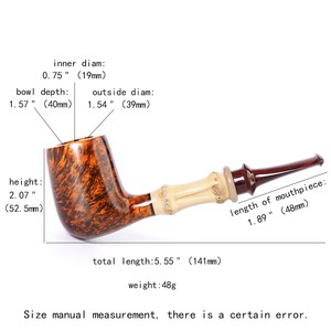 Briar Wood Smoking Pipes Bent Type 3mm Vulcanized Rubber Mouthpiece Tobacco Pipe Personal Gift Wholesale - Product Image 3