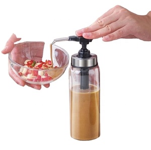 Dispensador de salsa y jarabe en botella de vidrio con cabezal de bomba de presión ancha para salsa picante casera, kétchup y aderezo para ensaladas - Product Image 1