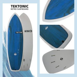 Planche de surf rétro personnalisée OEM |   Planche de surf standard pour débutant en fibre de verre et résine époxy marbrée, laminée à la main, en mousse EPS, 5'10'' - Product Image 3