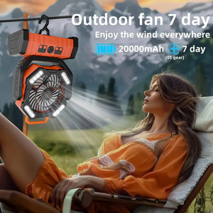 Ventilateur portable d'extérieur avec lumière LED, batterie 20000 mAh, commande tactile, pour le camping - Product Image 1