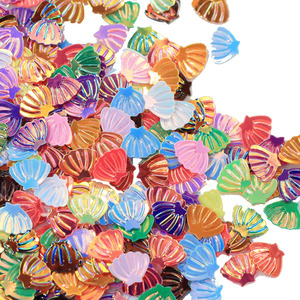 Paillettes en forme de coquillage multicolores irisées 6*8MM, paillettes de coquillage, confettis irisés, paillettes sirène plaquées AB - Product Image 2