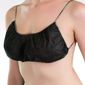 Soutien-gorge jetable non tissé noir fait à la main Soutien-gorge sans bretelles de massage pour salon de beauté