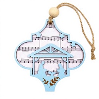 Adorno de Pentagrama de Madera Contrachapada Personalizado para Eid Al Fitr |   Decoración Navideña Personalizada con Partituras |   Marca Xiaoyan, Artículos Religiosos para Niños