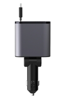 Vente en gros 66W 4-en-1 chargeur de voiture rétractable charge rapide câble adaptateur USB C vers USB avec protection OTP pour ordinateur portable sortie ca