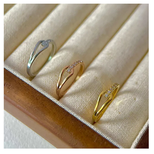 แหวนทรงเรขาคณิตที่มีคุณภาพสูงแหวนเพชรสแตนเลสเครื่องประดับกลวงออก18K แหวนผู้หญิงกันน้ำทองโดยตรงจากอินเดีย - Product Image 5