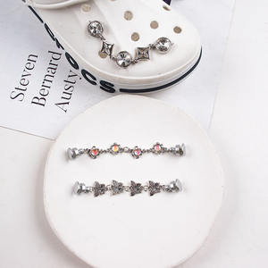 Rongyun hogar agujero Nueva joyería DIY mariposa color diamante <span class=keywords><strong>cadena</strong></span> desmontable metal viento accesorios zapatos encantos - Product Image 2