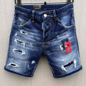 Pantaloncini estivi in <span class=keywords><strong>Denim</strong></span> da <span class=keywords><strong>uomo</strong></span> Casual americano High Street pantaloni larghi di media lunghezza pantaloni a quarti - Product Image 4