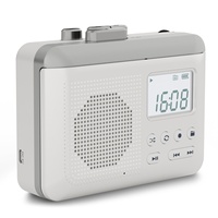 Radio FM portable rétro nostalgique, lecteur de cassettes, enregistreur, USB, MP3, auto-reverse, adaptateur secteur, nouveau Walkman transparent