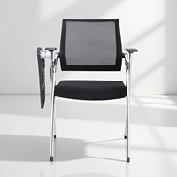 Chaise de formation pliable pliante en maille avec tablette de table pour tablette d'écriture pour l'école salle de conférence étude bureau personnel étudiant