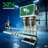 Báscula de envasado cuantitativo de doble estación con banda plana 10-50kg, máquina semiautomática de pesaje y sellado de gránulos para granos