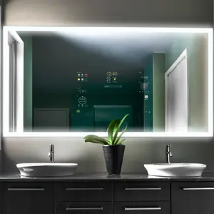 Hotel illuminato vanity dello schermo dello specchio, intelligente ad alta tecnologia specchio cosmetico con luci