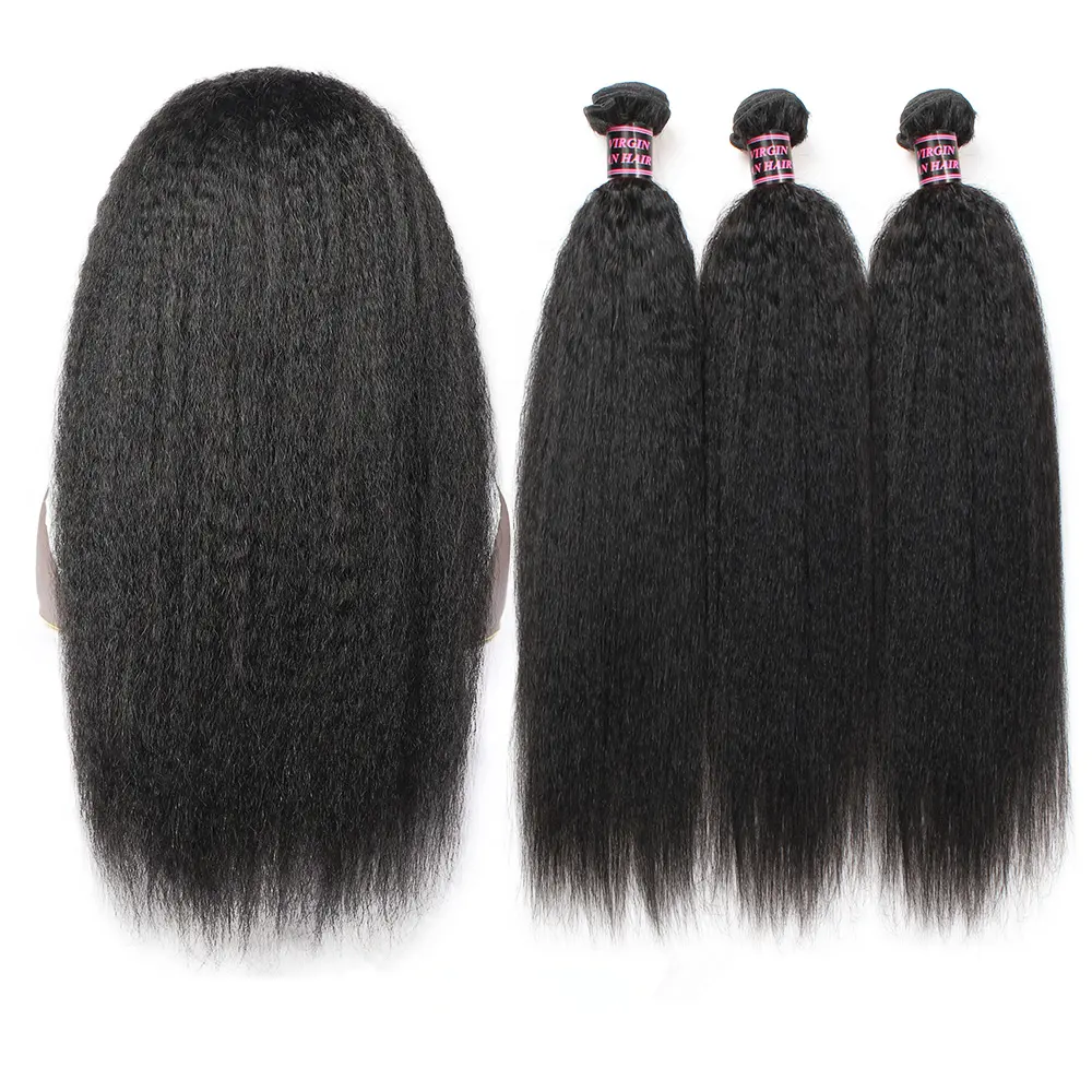 Dropshipping Human Hair Wigs Brazilian Kinky Straight Lace Front Hair Bundles Human Hair Extensions For Women