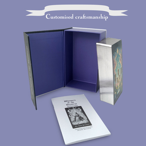 Oracoli di alta qualità tarocchi carte da gioco mazzi guida scatola magnetica stampa personalizzata Design personalizzato bordi d'argento squisiti - Product Image 3