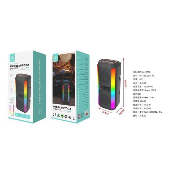 Ikrea for Wireless Portable 5.2 Speaker 15W RGB LED Lights Remote Control Rechargeable Battery (1500-2000mAh) Party Use