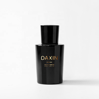 Vente en gros de flacons de parfum vides de 50ml design de luxe pulvérisateur à pompe de sérigraphie en verre noir diffuseur d'emballage OEM unique