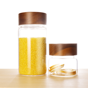 Rõ ràng Borosilicate Glass <span class=keywords><strong>Cookie</strong></span> <span class=keywords><strong>Jar</strong></span> với gỗ top-thân thiện với môi khô thực phẩm lưu trữ cho nhà bếp tổ chức - Product Image 6