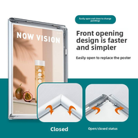Cadre à clipser en alliage d'aluminium à ouverture frontale A1 A2 A3 A4 pour affiches publicitaires et présentoirs de licences commerciales (vente en gros)