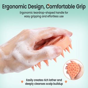 Factory OEM Silicone Scalp Massager <b>Brush</b> Soft Shampoo Scrubber Deep Cleaning Hair Washing Exfoliating Tool - Product Image 3
