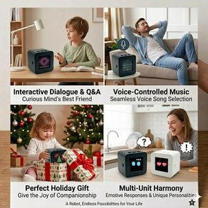 Mini Asistente de Voz con IA, Chatbot de Escritorio con Más de 100 Expresiones, Reproducción de Música, para Hogar y Oficina, Regalo, OEM, ODM - Product Image 4