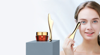 Appareil facial à micro-courant Nicemay en forme de Y, alimenté par énergie solaire, outil de lifting en or 24 carats pour lutter contre les rides et prendre soin des yeux