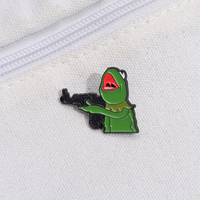 Offres Spéciales gros Mini quantité minimale de commande Kermit dessin animé grenouille émail broche sac à dos Badge vêtements accessoires cadeau bijoux pour amis