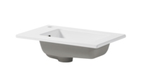 Lavabo de Baño Moderno de Porcelana Pulida con Borde Delgado, Fácil de Limpiar, con Soporte para Grifo de un Solo Orificio, para Uso en Apartamentos