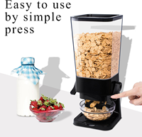 Distributeur de céréales moderne en plastique grande capacité avec impression, idéal pour les fêtes, conteneur de stockage de riz domestique, organisateur de grains de cuisine