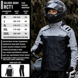 Combinaison de pluie pour moto ZOOM-LON % polyester imperméable respirante réfléchissante, ensemble de vêtements de pluie pour la conduite, veste coupe-vent et pantalon 15000MM - Product Image 5