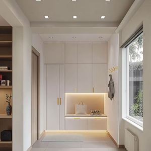 Armoire à chaussures minimaliste autoportante avec portes rabattables, meuble de chambre portable, assemblage facile pour un usage domestique - Product Image 1