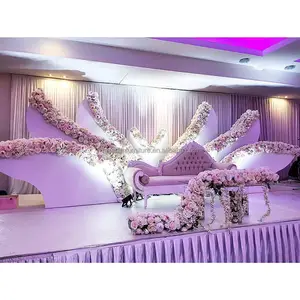 イベント装飾パーティー用品白い花のバックドロップ大きなPVCアクリル結婚式のステージの背景