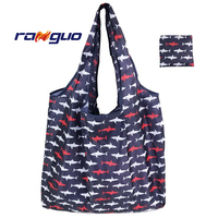 Sac de courses pliable personnalisé en polyester écologique et réutilisable, résistant, avec logo imprimé en sérigraphie, sac fourre-tout promotionnel