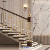 Balustrade décorative en laiton de haute qualité pour escalier en cristal