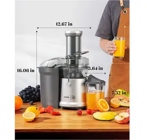 3.2 Wide Chute Whole Fruits And Veg Fresh Juicer Extractor 1200W Motor Anti-drip Compact Centrifugal Juicer Machine