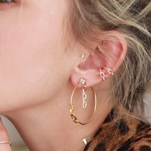 LOZRUNVE originale senza <span class=keywords><strong>Piercing</strong></span> elegante anello a catena orecchino <span class=keywords><strong>925</strong></span> <span class=keywords><strong>argento</strong></span> - Product Image 2