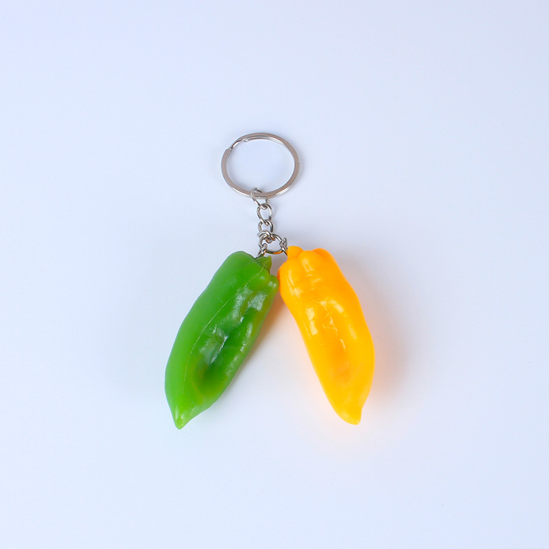 Porte-clés piment jaune et vert