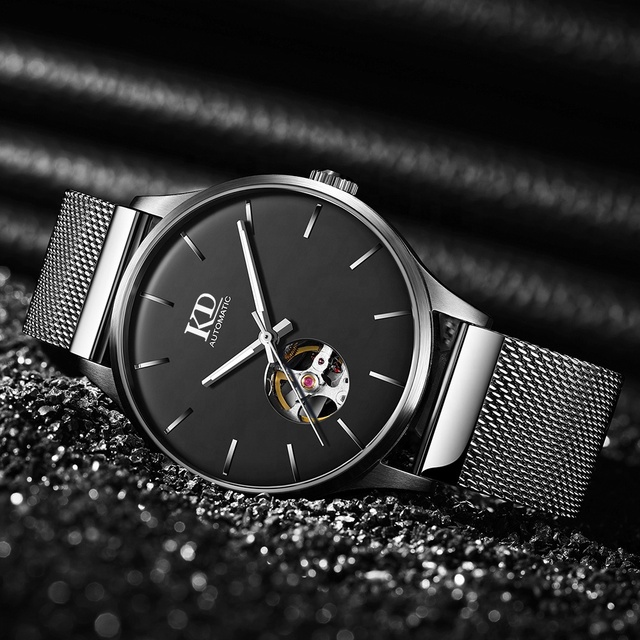 Luxury Men's Automatic Tourbillon Watch Stainless Steel Sapphire Crystal Dial Mechanical Analog Display Self Winding Watch 20mm