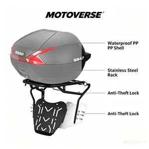 <span class=keywords><strong>Porte</strong></span>-bagages arrière robuste pour moto et ensemble de coffre arrière étanche universel pour moto avec support de fixation - Product Image 4