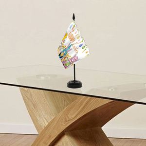 Drapeau à thème de Pâques 14x21cm avec base pour la décoration de table ou de bureau Impression numérique - Product Image 6