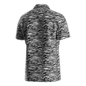 เสื้อยืดแขนสั้นลายซับลิเมชั่นสำหรับฤดูร้อน สีขาว ติดกระดุม เสื้อโปโลสำหรับผู้หญิงและผู้ชาย - Product Image 4