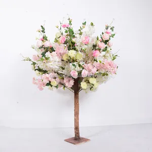 定制婚宴摆件装饰树丝人工仿真樱花玫瑰和山茶花树