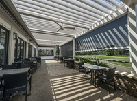 Pergola à lames motorisées en aluminium, toit réglable, étanche, télécommande, écologique, nature, taille personnalisée, jardin, patio