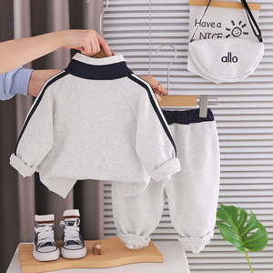 Ensemble décontracté automne-hiver pour bébé garçon 2026 – <span class=keywords><strong>Chemise</strong></span> en coton brodée à fermeture éclair - Product Image 4